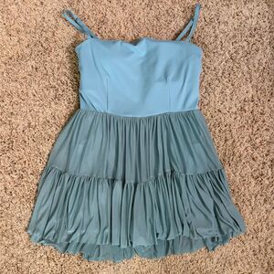 Blogilates Ballerina Dress Womens Large Blue Mesh Built-In Shorts Sundress